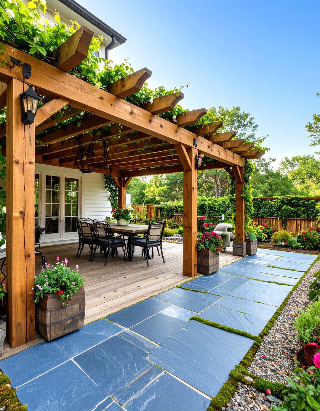 Rustic Patio Pergola Garden Integration Design - 20 Rustic Patio Ideas