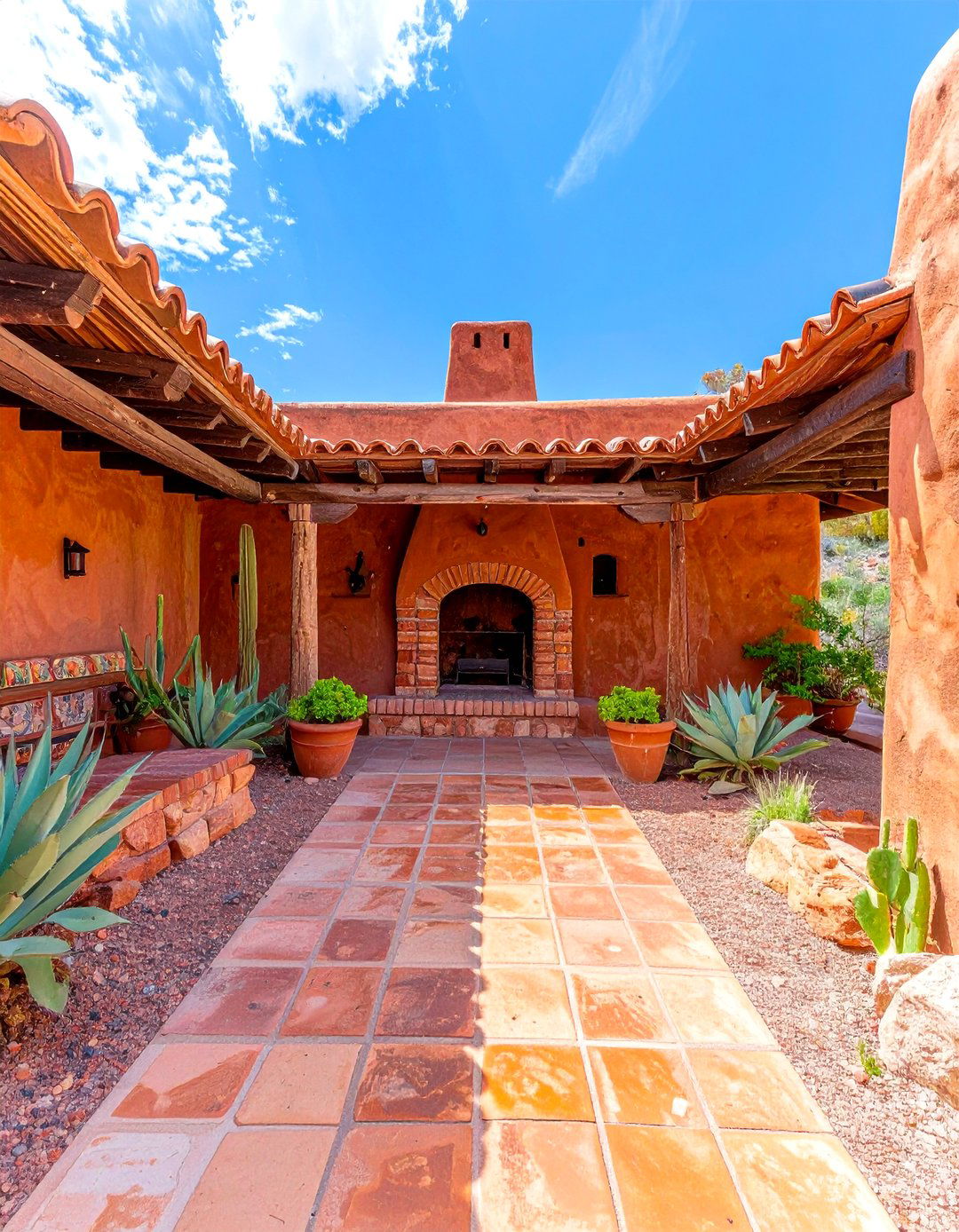 Rustic Patio Southwestern Desert Adobe Design - 20 Rustic Patio Ideas