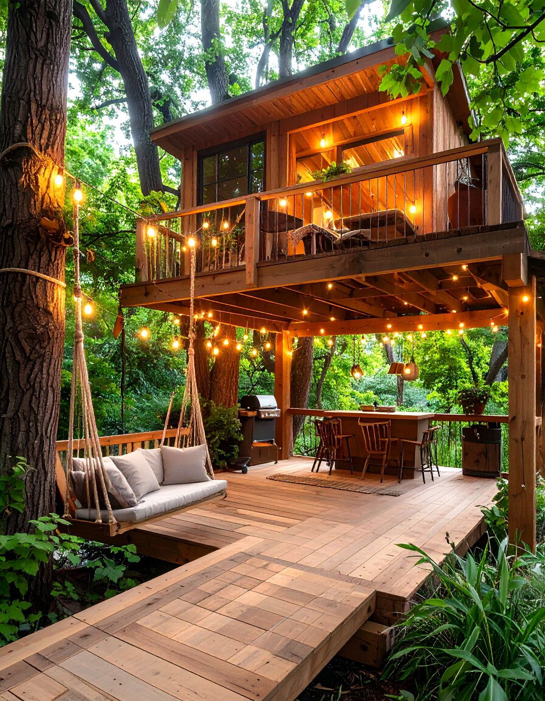 Rustic Patio Woodland Cabin Treehouse Style - 20 Rustic Patio Ideas