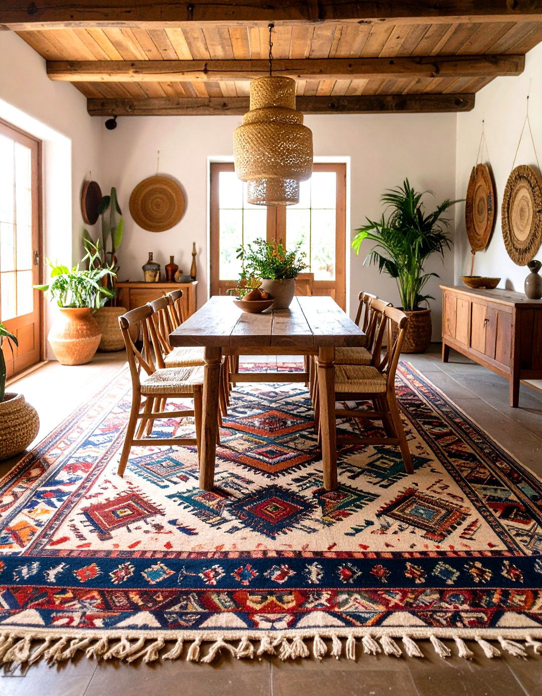 Rustic Patterned Area Rugs - 20 Rustic Decor Ideas