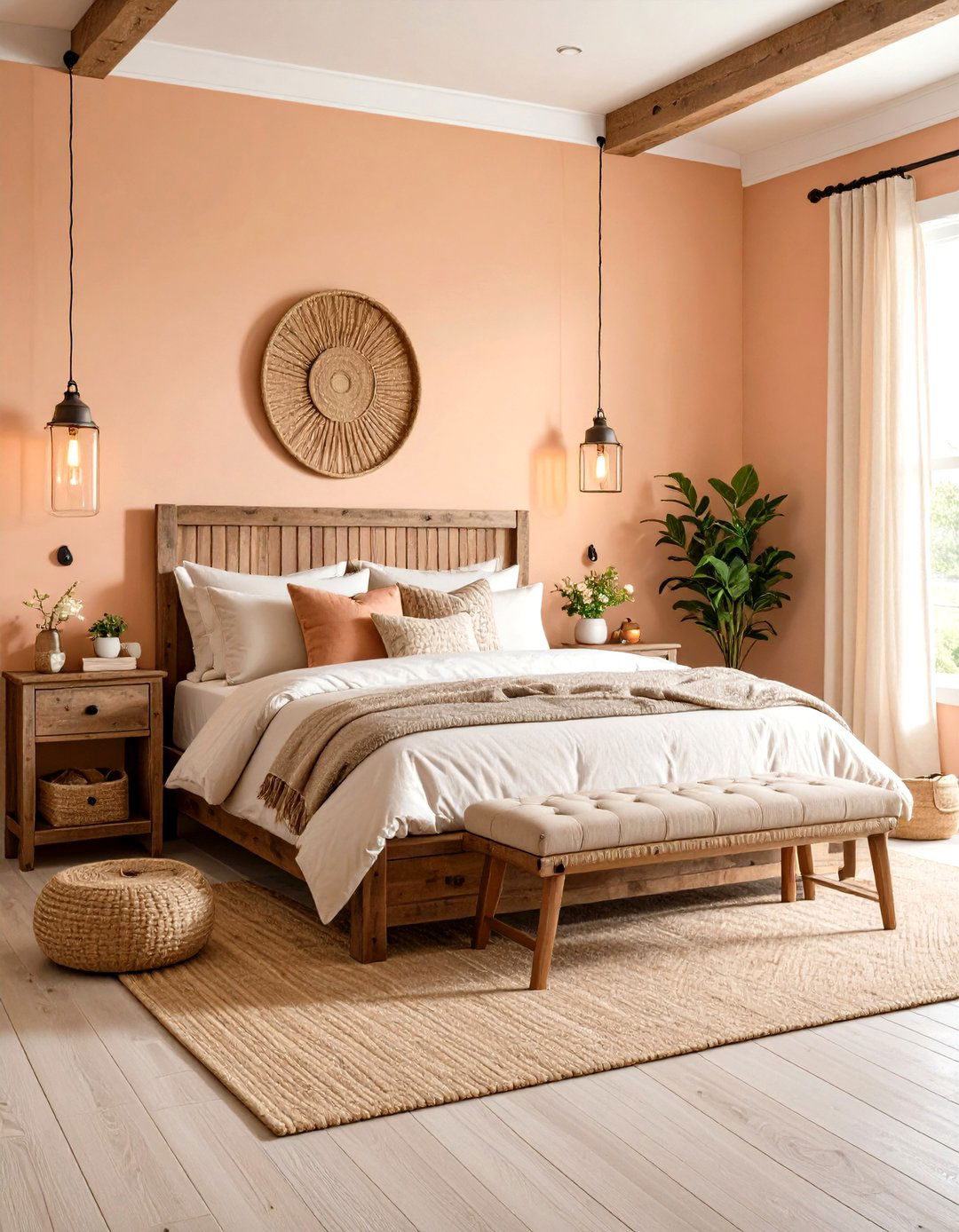 Rustic Peach Bedroom Farmhouse - 20 Peach Bedroom Ideas