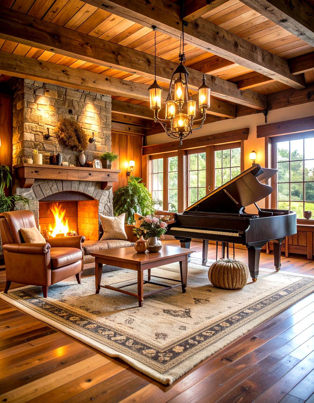 Rustic Piano Room - 20 Piano Room Ideas