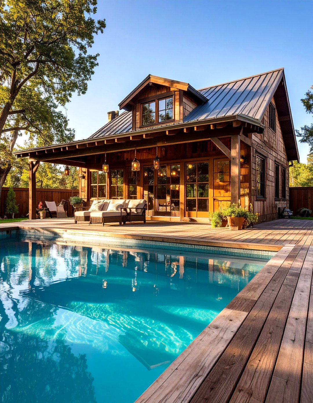 Rustic Pool House with Vintage Hardware and Fixtures - 20 Rustic Pool House Ideas