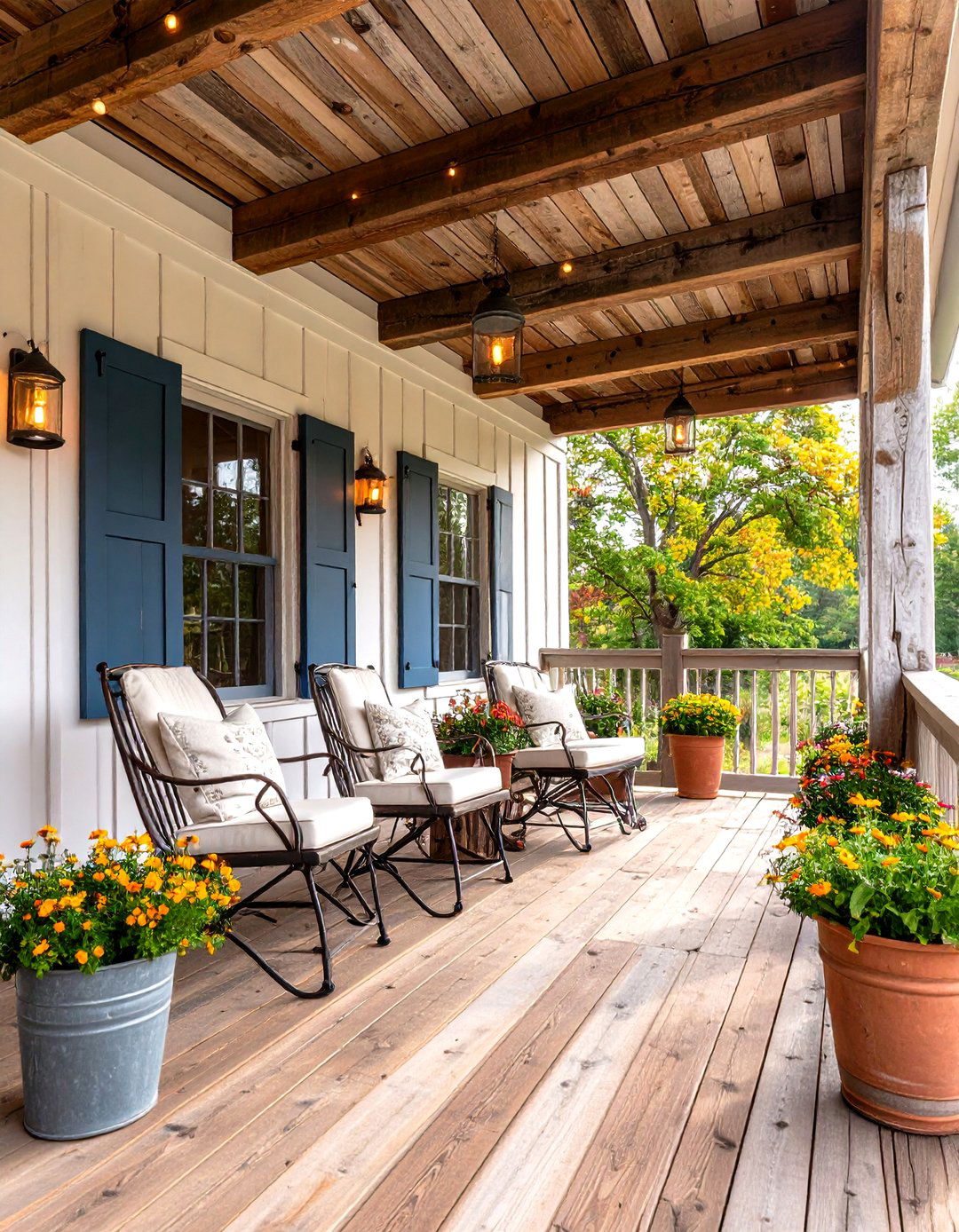 Rustic Porch with Reclaimed Wood Features - 20 Rustic Porch Ideas