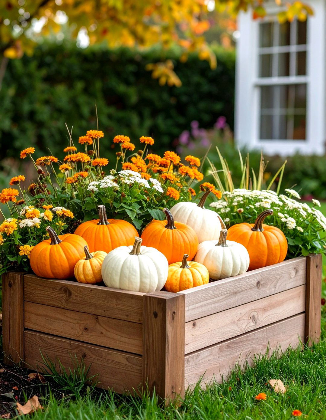 Rustic Pumpkin and Gourd Fall Flower Box Theme - 20 Fall Flower Box Ideas