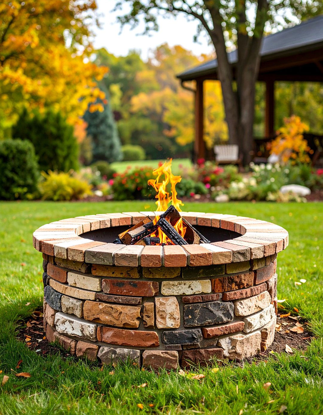 Rustic Reclaimed Brick Fire Pit - 20 Brick Fire Pit Ideas