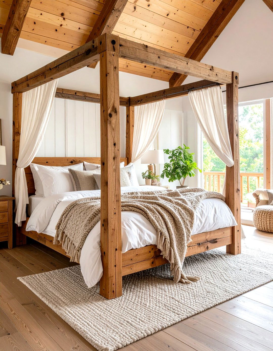 Rustic Reclaimed Wood Canopy Bed - 20 Canopy Bed Ideas