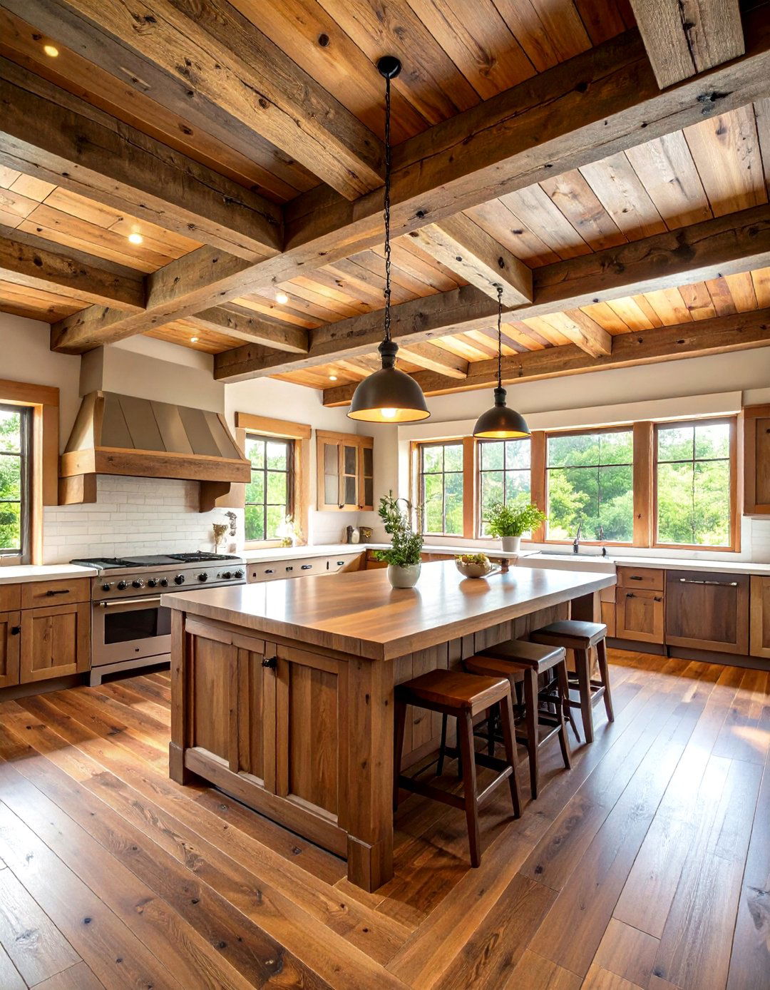 Rustic Reclaimed Wood Coffered Ceiling Installation - 20 Coffered Ceiling Ideas