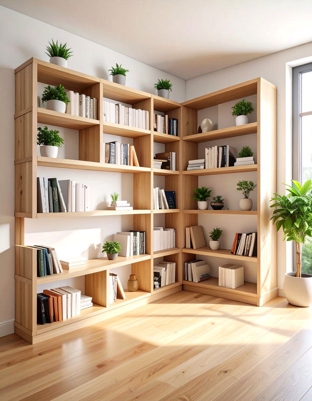 Rustic Reclaimed Wood Corner Bookshelf Projects - 20 Corner Bookshelf Ideas