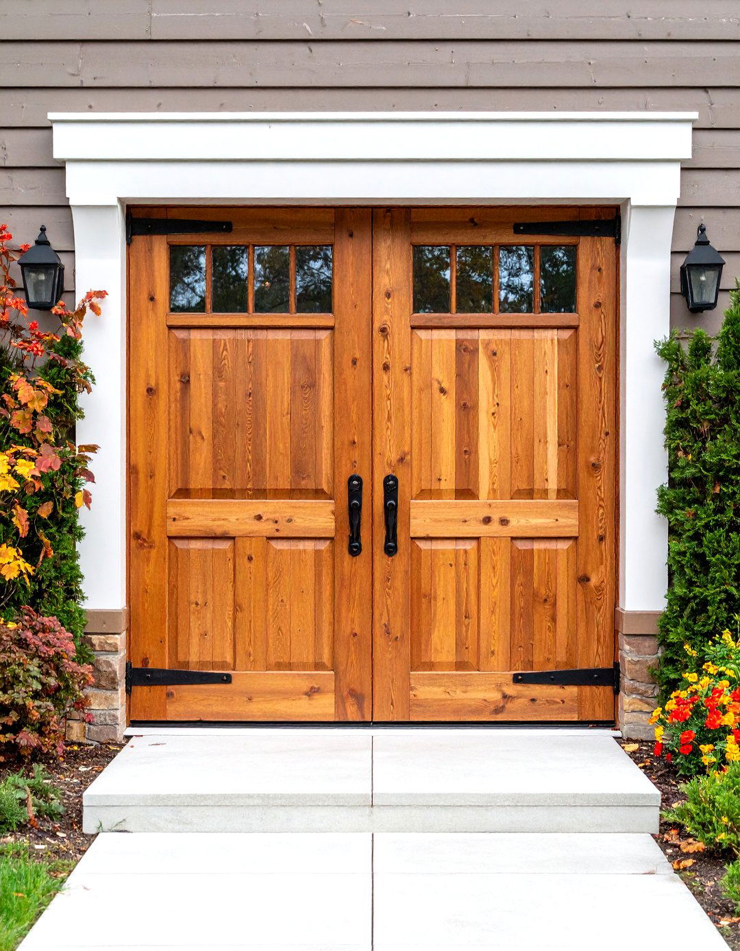 Rustic Reclaimed Wood Double Front Door - 20 Double Front Door Ideas
