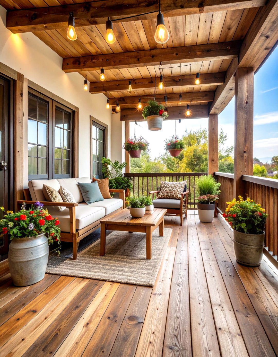 Rustic Reclaimed Wood Loft Balcony - 20 Loft Balcony Ideas