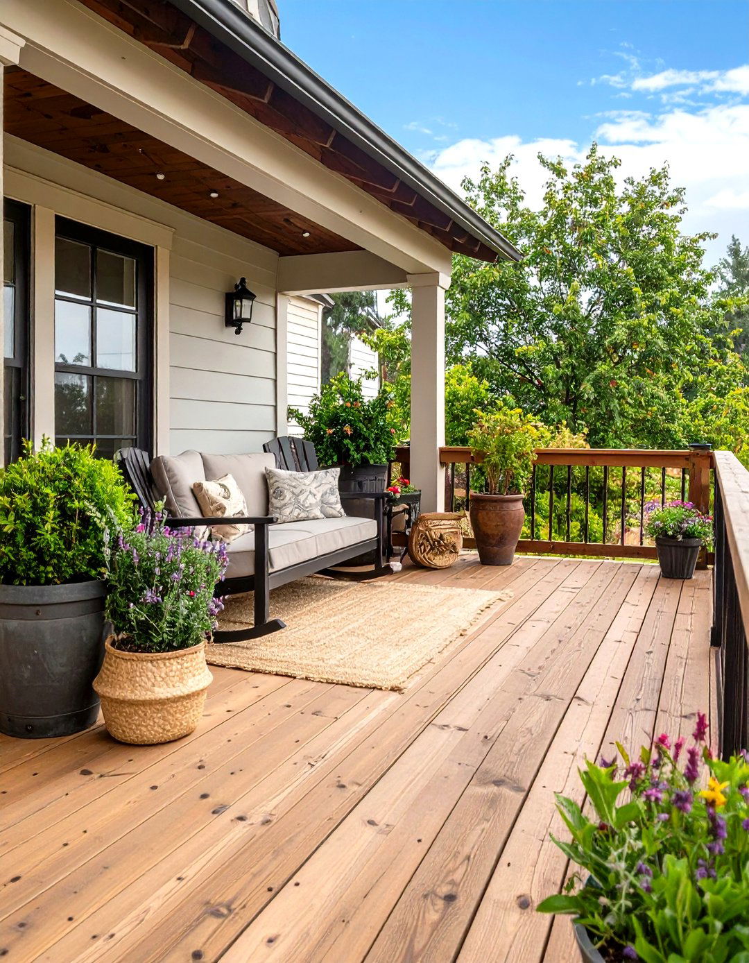 Rustic Reclaimed Wood Porch Deck Character - 20 Front Porch Deck Ideas