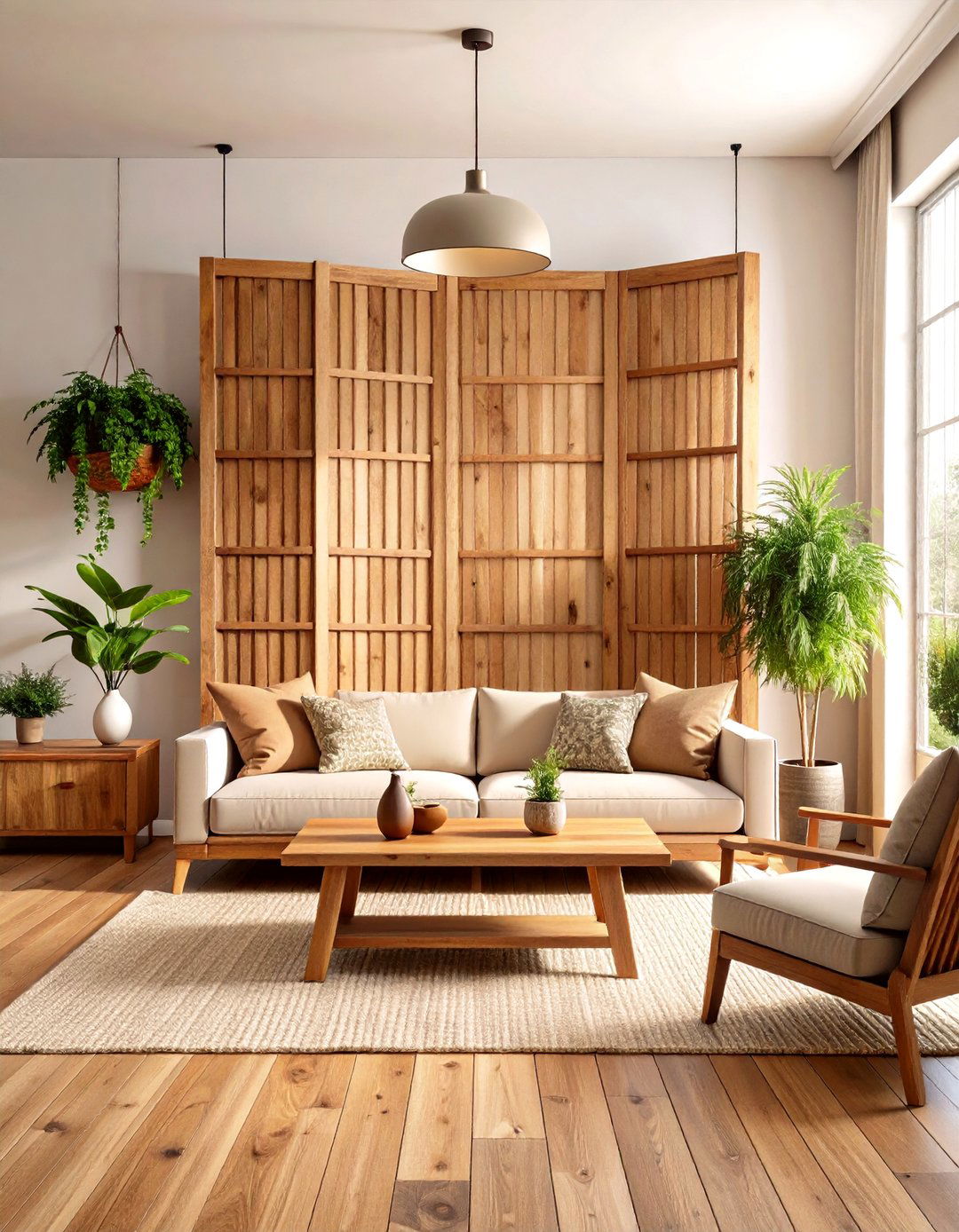 Rustic Reclaimed Wood Slat Room Divider Screen - 20 Room Divider Ideas