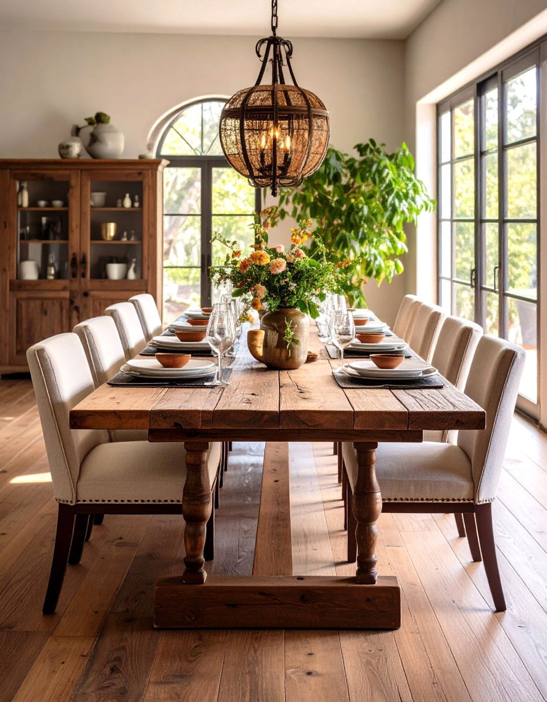 Rustic Reclaimed Wood Spanish Dining Table - 20 spanish style dining room ideas