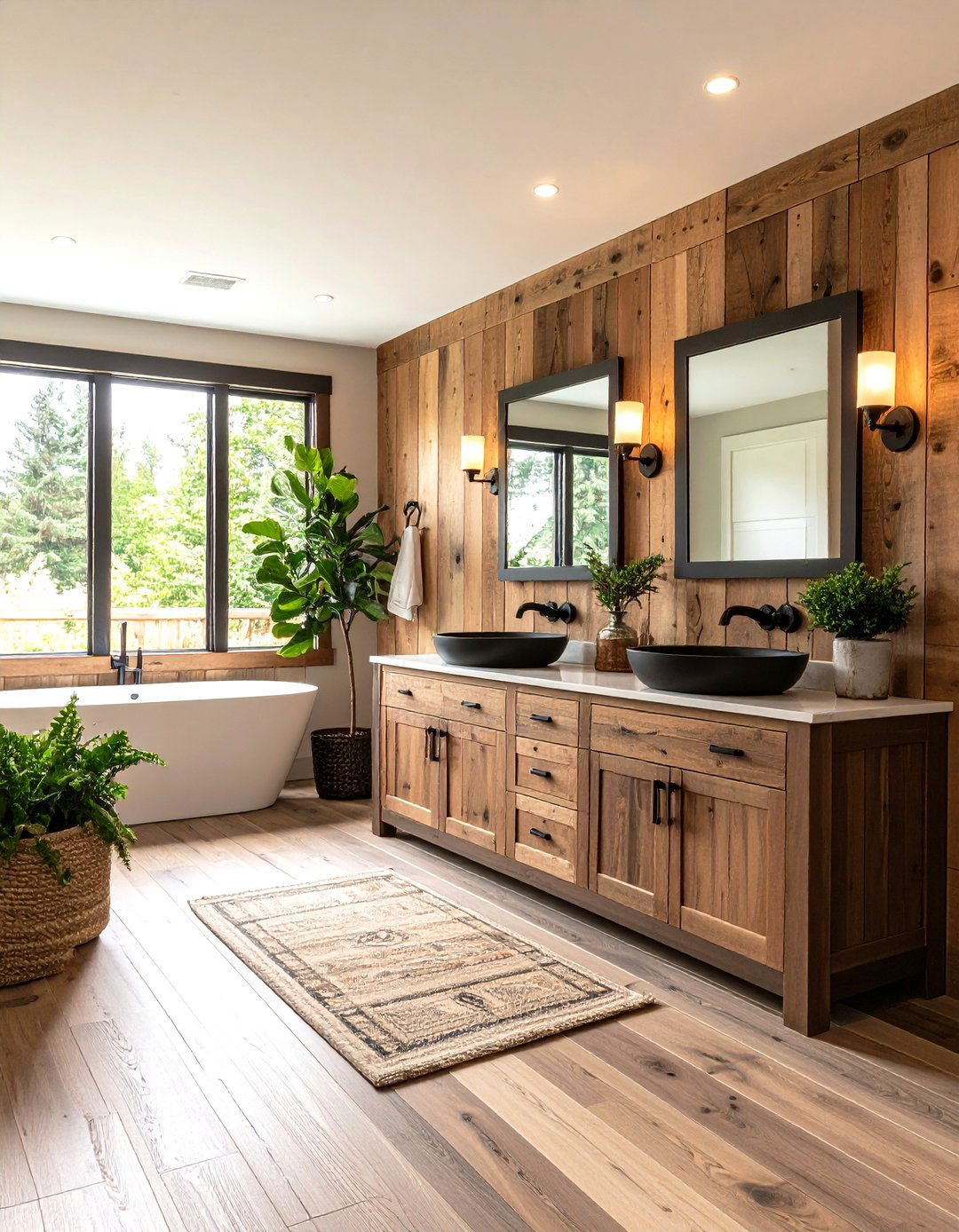 Rustic Reclaimed Wood Wainscoting for Warmth - 20 Powder Room Wainscoting Ideas