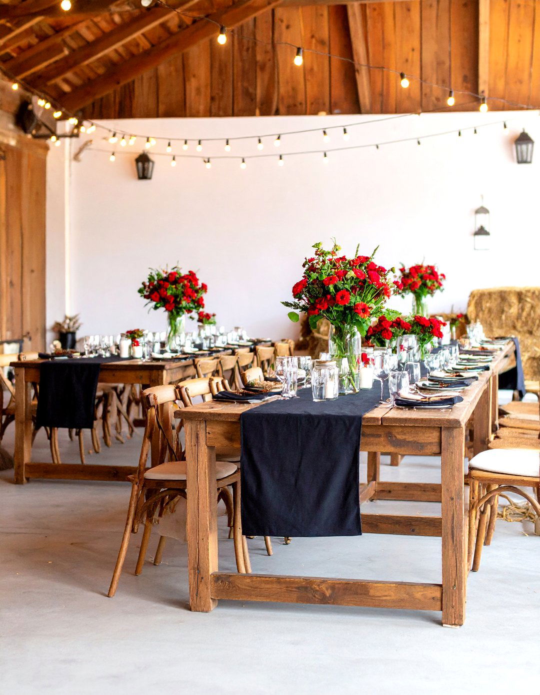 Rustic Red and Black Wedding Barn Celebration - 20 Red and Black Wedding Ideas