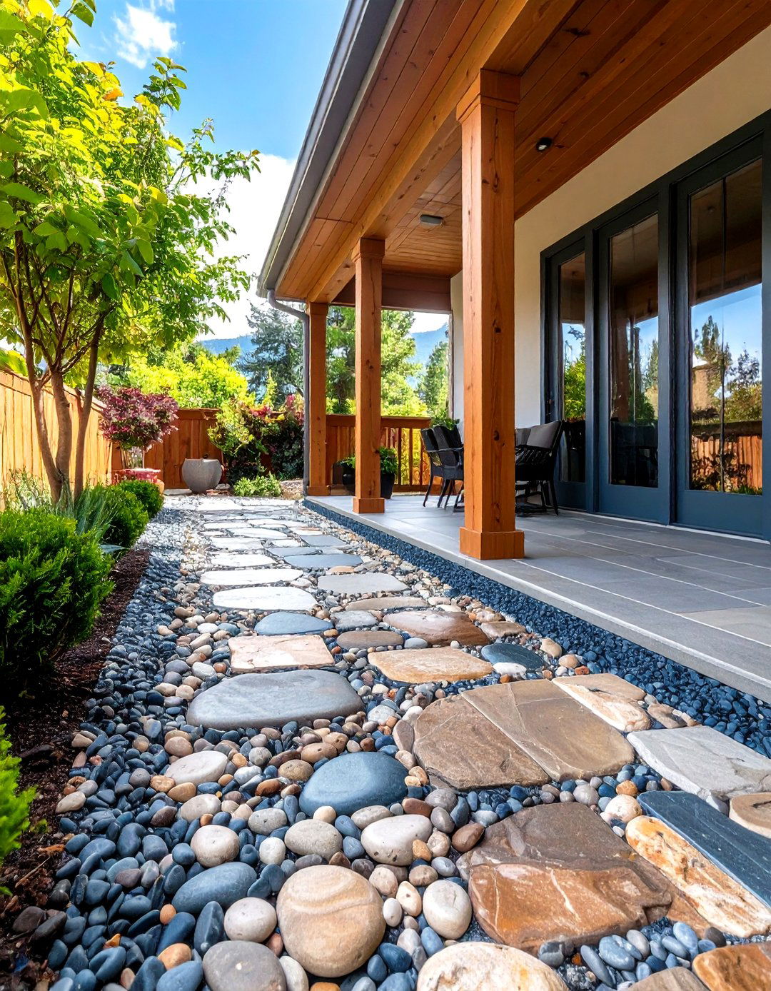 Rustic River Rock Flooring - 20 Stone Porch Ideas