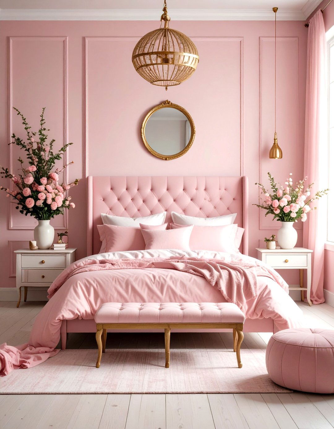 Rustic Romance Pink and Gold Bedroom - 20 Pink and Gold Bedroom Ideas
