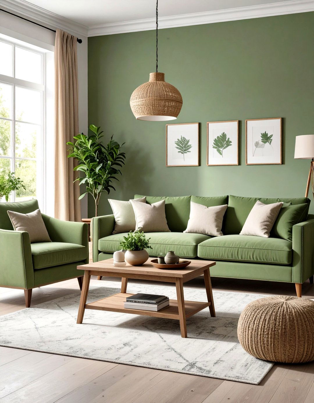 Rustic Sage Green Living Room with Distressed Painted Furniture - 20 Rustic Sage Green Living Room Ideas