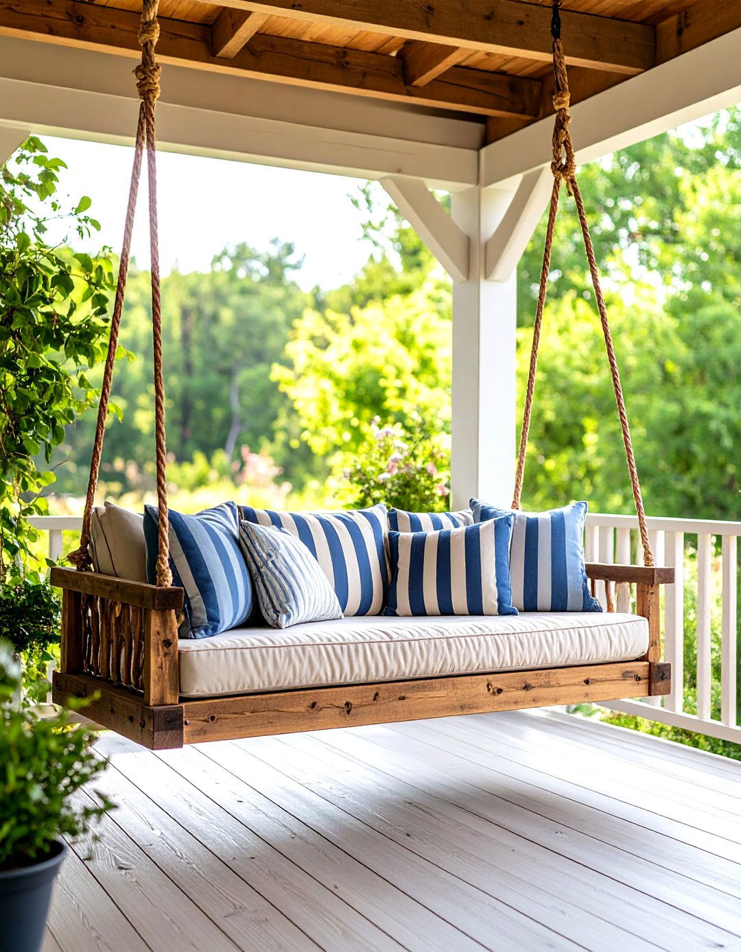 Rustic Sofa Swing - 20 Veranda Ideas