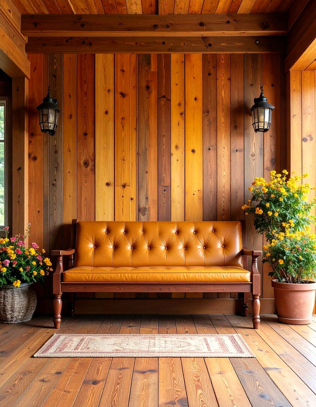 Rustic Stained Shiplap Wall - 20 Shiplap Wall Entryway Ideas