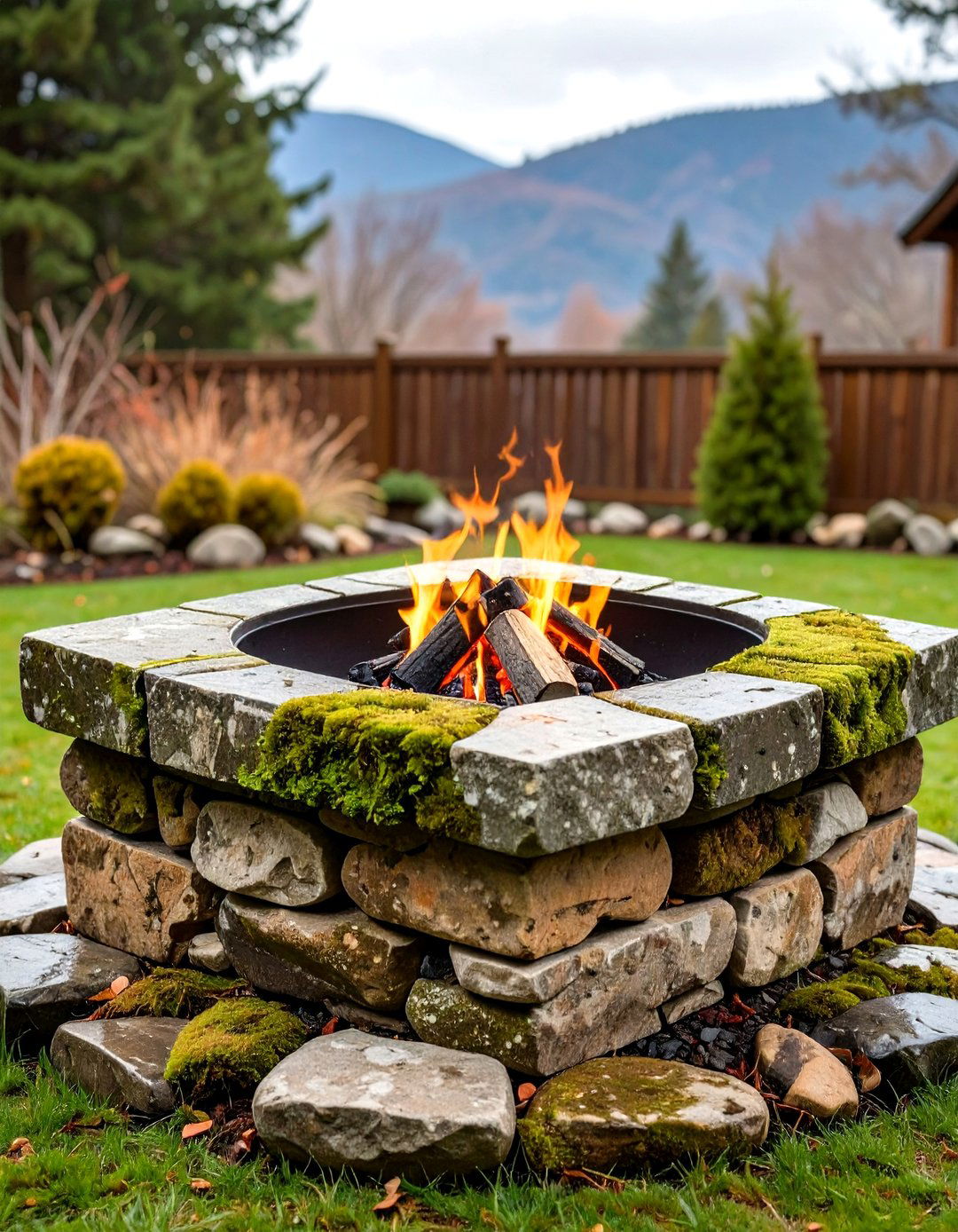 Rustic Stone Square Fire Pit - 20 Square Fire Pit Ideas