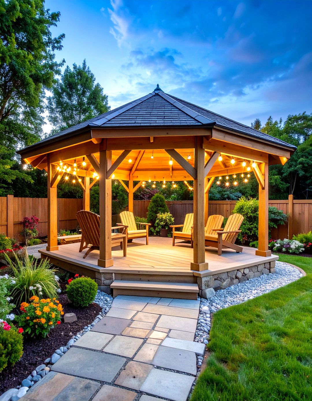 Rustic Timber Patio with a Gazebo Retreat - 20 patio with a gazebo ideas