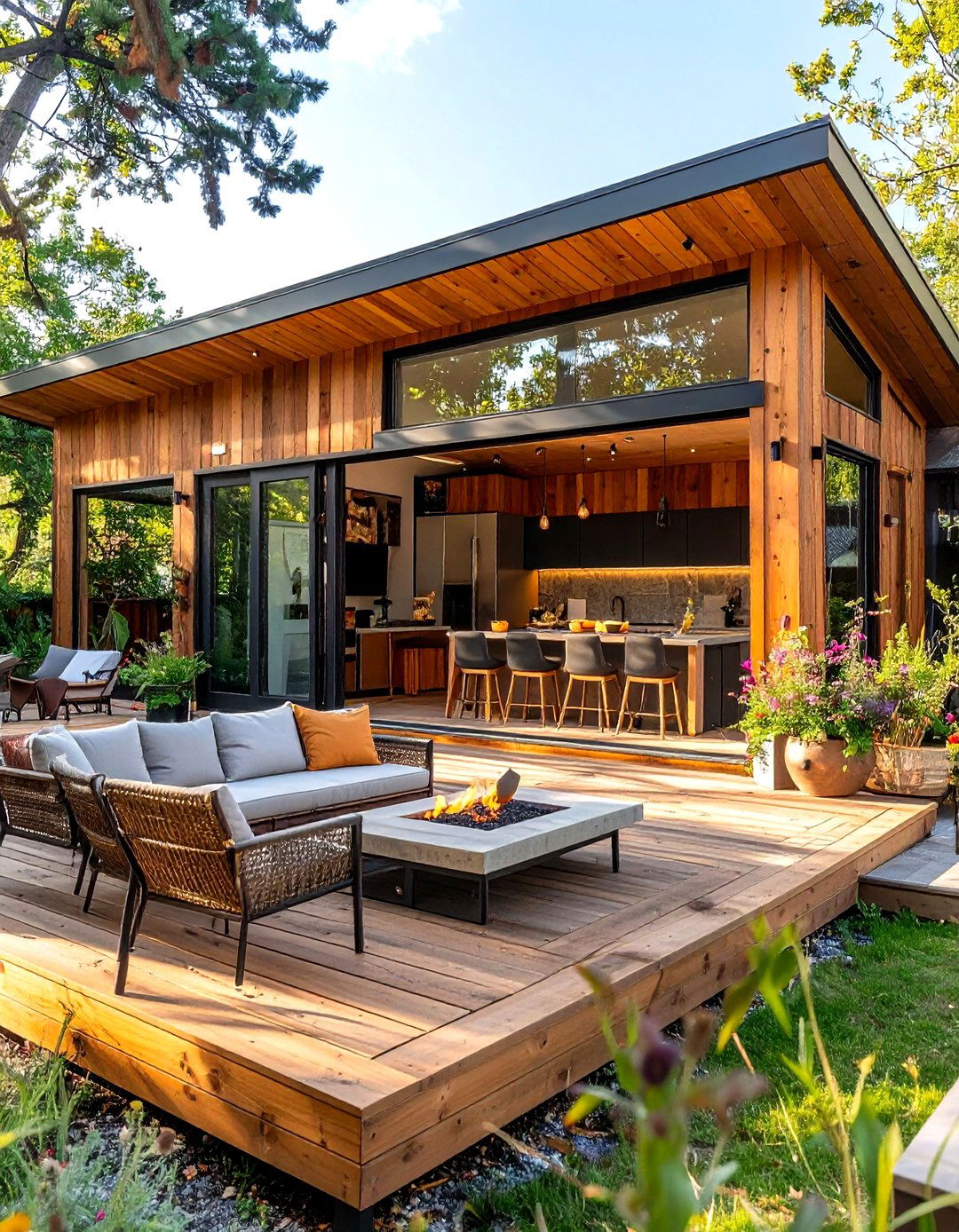 Rustic Tiny House Entertainment Retreat with Outdoor Focus - 20 Rustic Tiny House Ideas