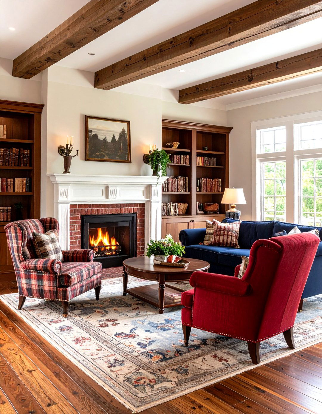 Rustic Traditional Living Room With a Brick Fireplace - 20 Rustic Living Room With a Brick Fireplace Ideas
