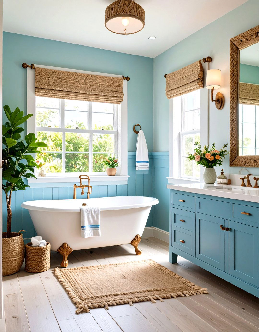 Rustic Wainscoting with Rope Details - 20 Rustic Wainscoting Ideas