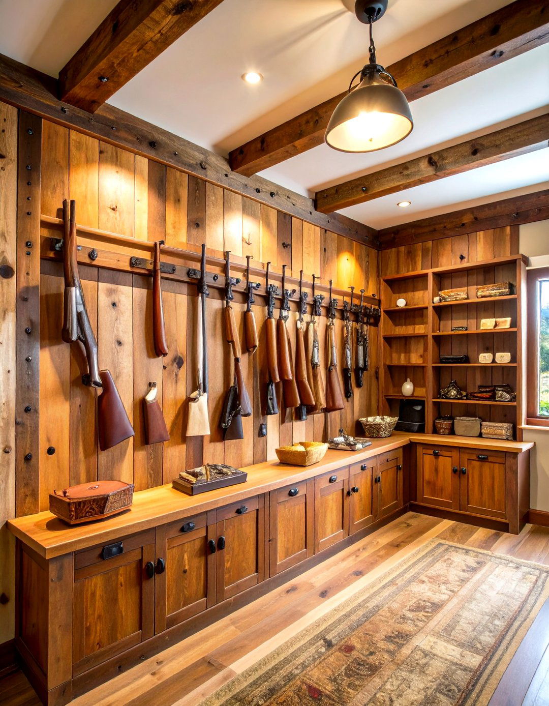Rustic Wall Mount Hunting Trophy Room Display - 20 Hunting Trophy Room Ideas