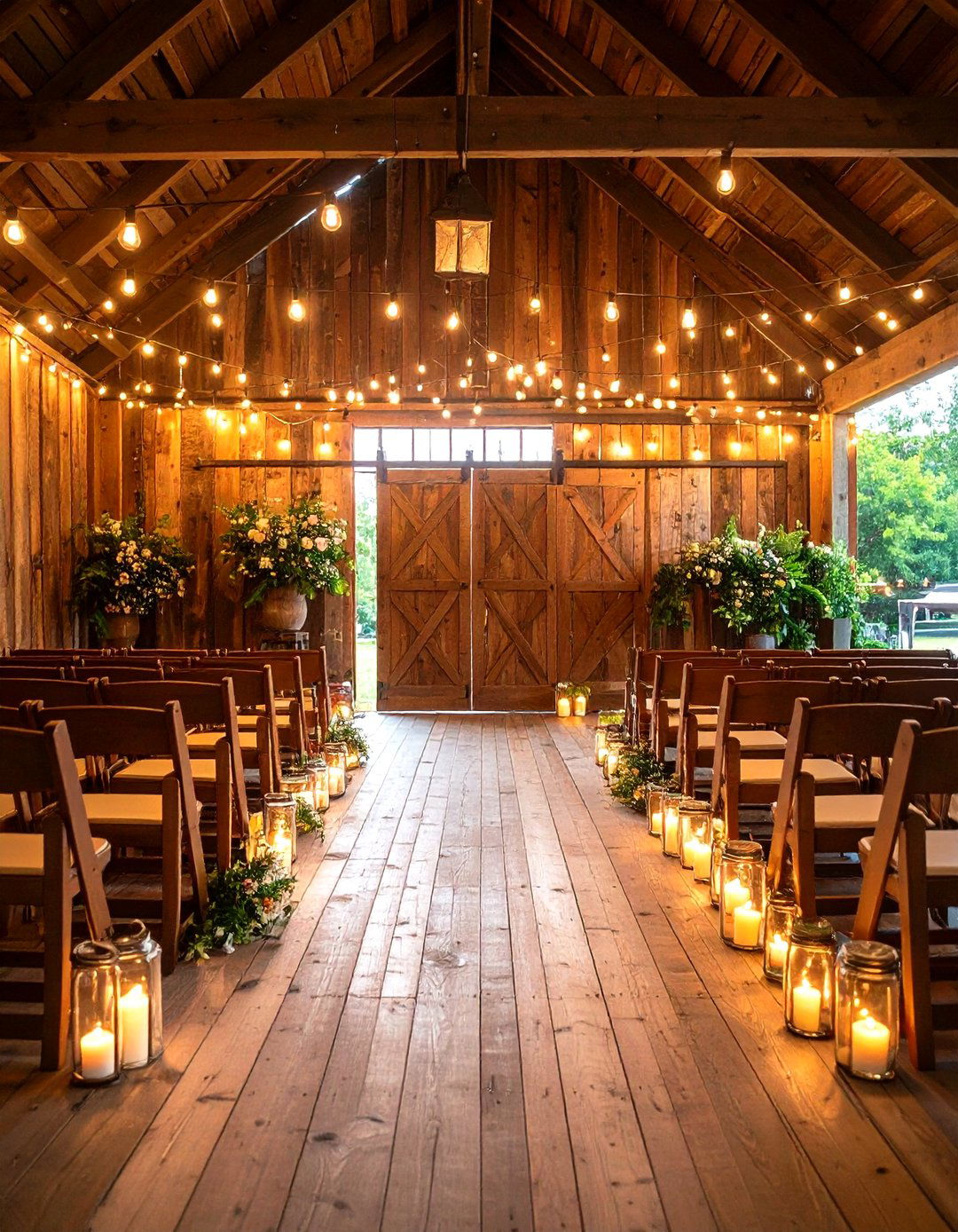 Rustic Wedding Backdrop with Reclaimed Wood and Vintage Doors - 20 Wedding Backdrop Ideas