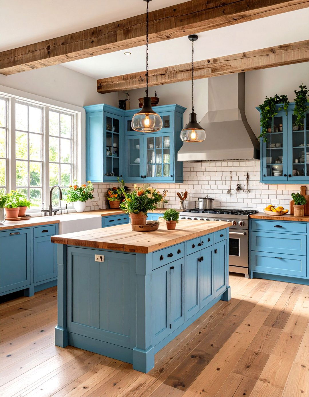 Rustic White Kitchen with Stainless Steel Appliances - 20 White Kitchen with Stainless Steel Appliances Ideas