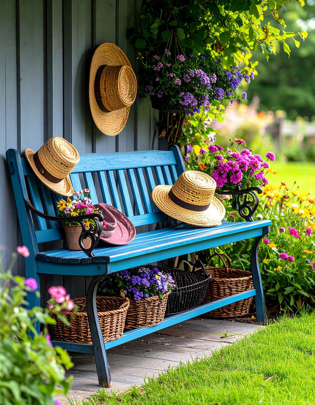 Rustic Wire Basket Storage - 20 Small Mudroom Ideas
