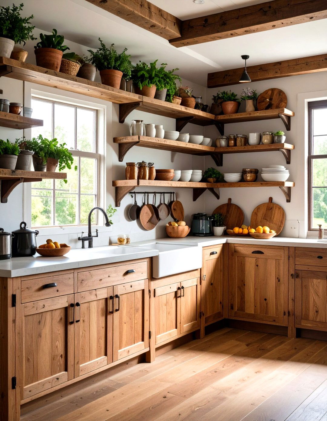 Rustic Wood Corner Shelf Farmhouse Style - 20 Corner Shelf Ideas