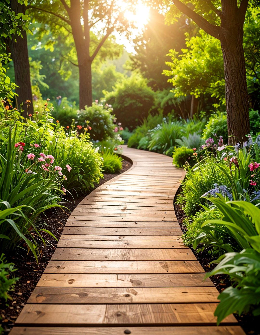 Rustic Wood Look Composite Walkway Design - 20 Composite Walkway Ideas