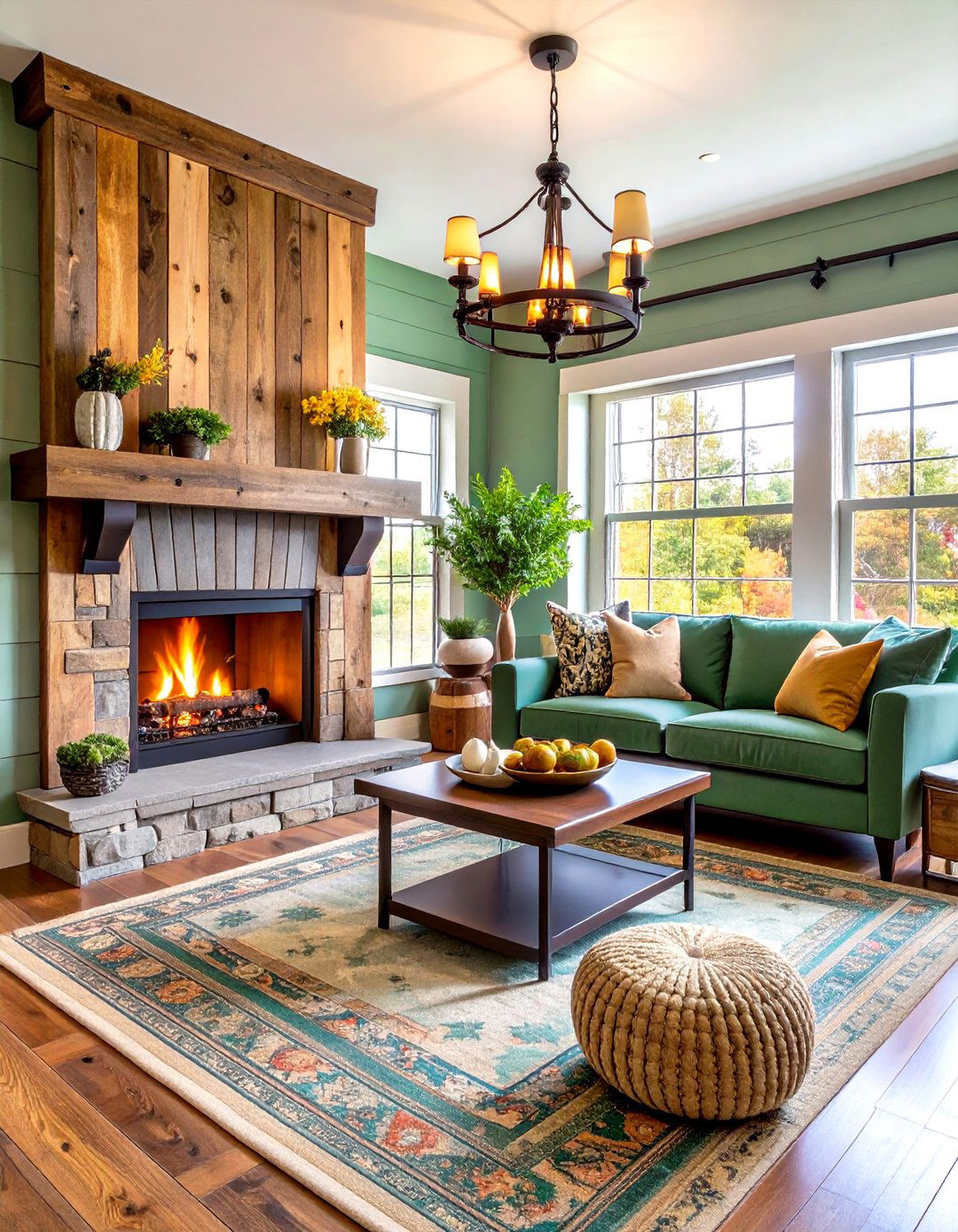Rustic Wood Mantel Corner Gas Fireplace with Farmhouse Style - 20 Corner Gas Fireplace Ideas