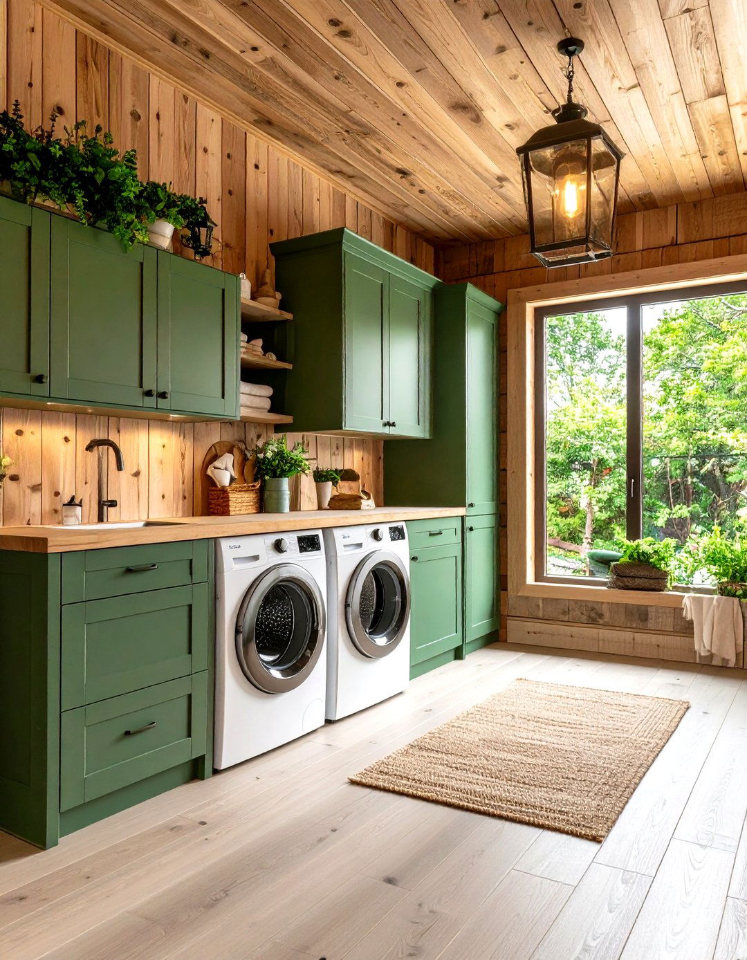 Rustic Wood Paneled Laundry Room Haven - 20 Laundry Room Decor Ideas