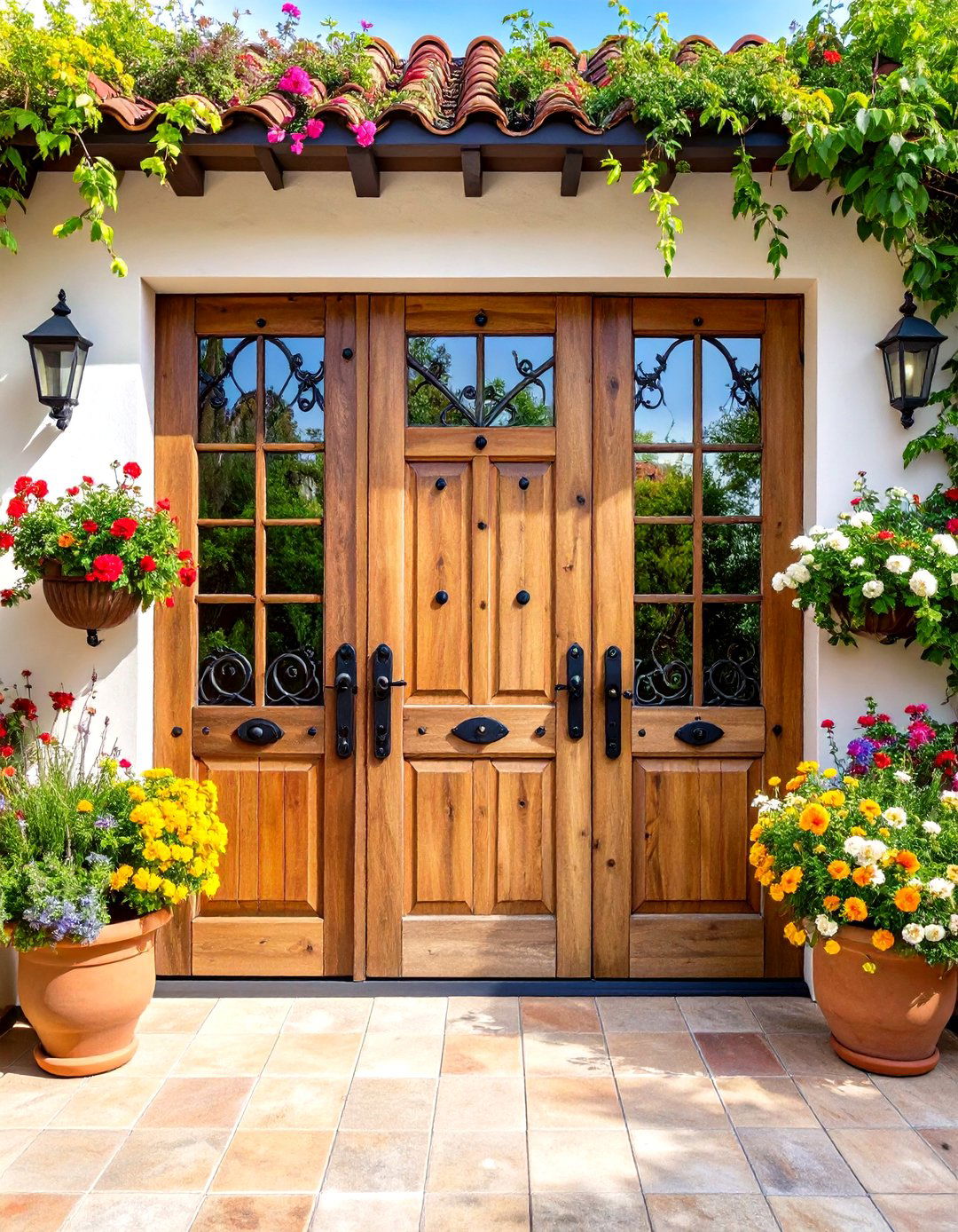 Rustic Wood and Iron French Patio Door - 20 Patio Door Ideas