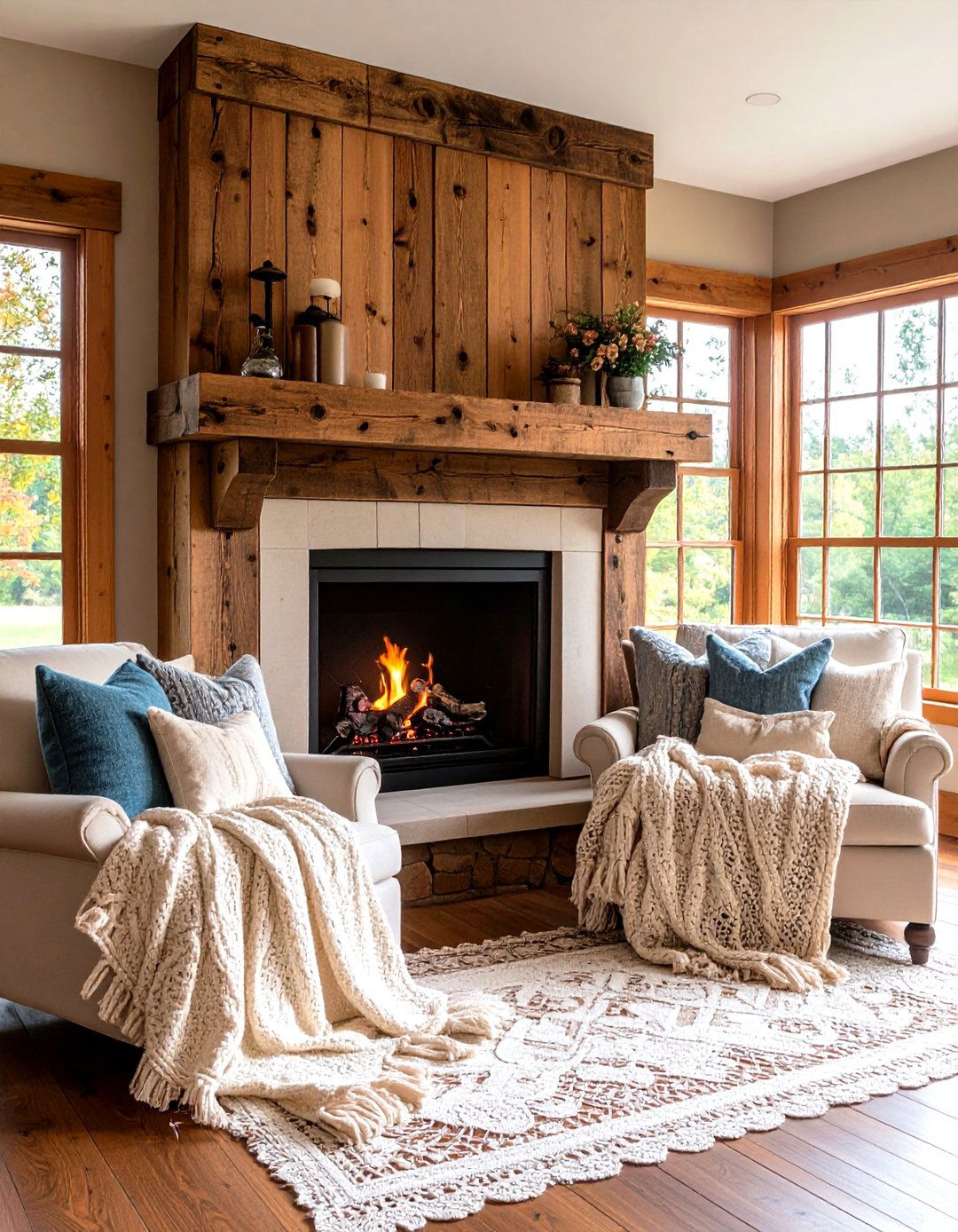 Rustic Wooden Accents Warm Boho Cottage Style Corners - 20 Boho Cottage Style Decor Ideas