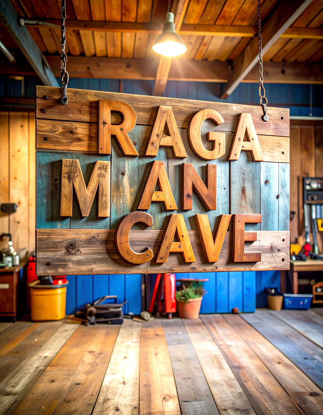 Rustic Wooden Garage Man Cave Sign - 20 Man Cave Sign Ideas