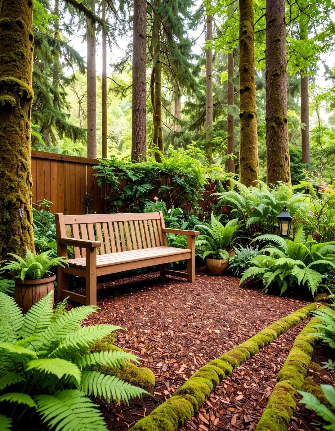 Rustic Woodland Mulch Patio Retreat - 20 mulch patio ideas