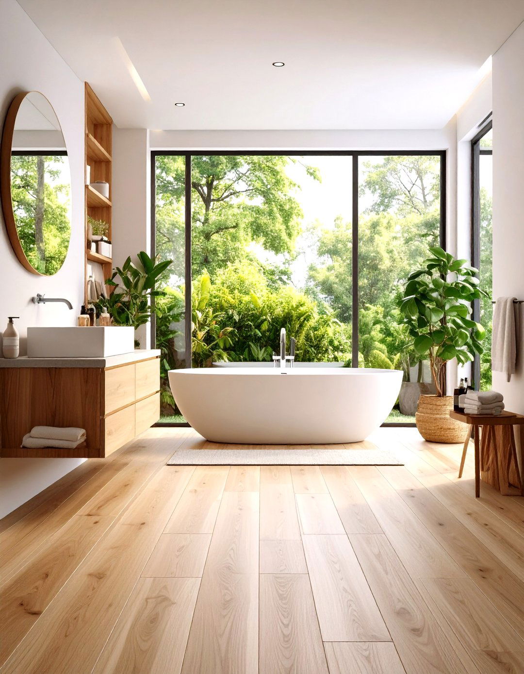 SPC Stone Composite Wood Floors in Bathrooms - 20 Ideas for Wood Floors in Bathrooms