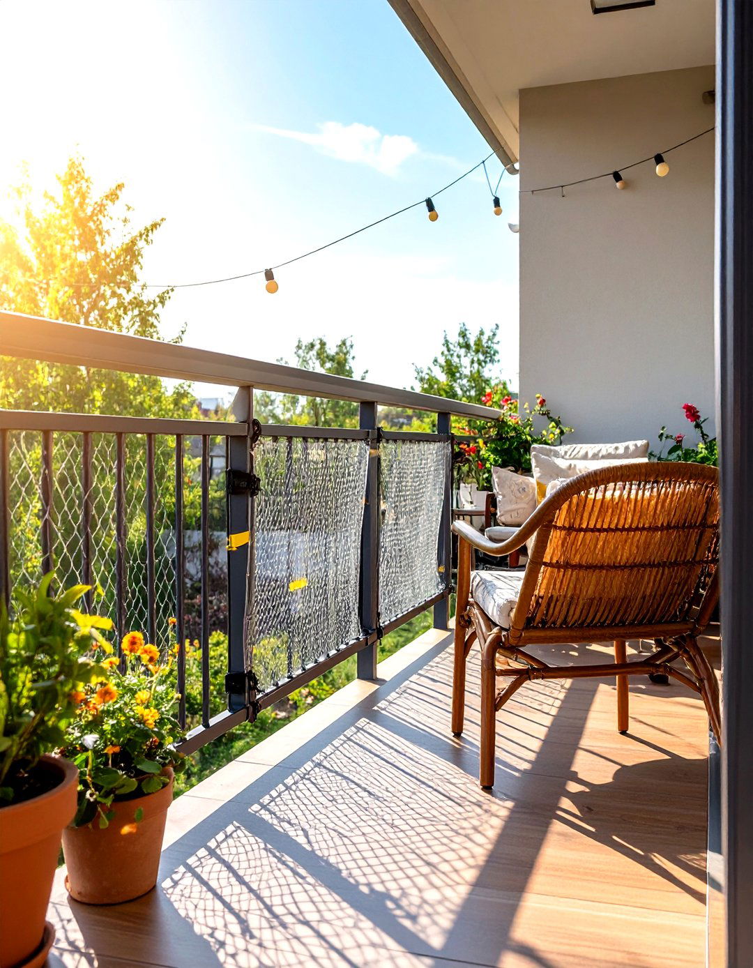 Safety Netting Barrier for Peace of Mind - 20 Dog Balcony Ideas