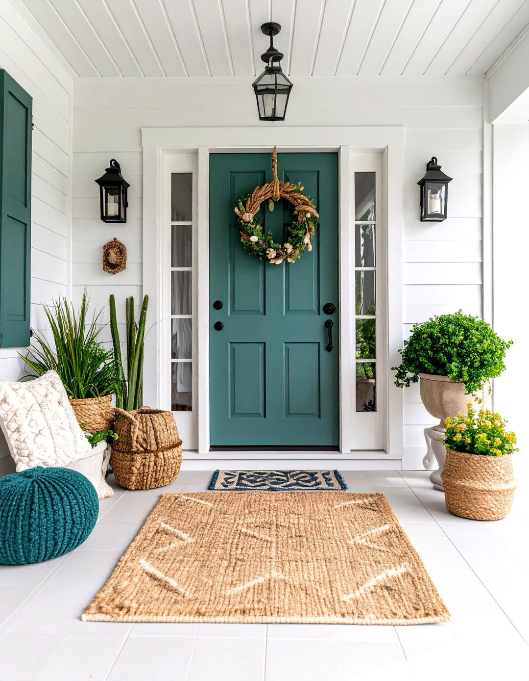 Sage Deep Coastal Serenity - 20 Dark Green Front Door Ideas
