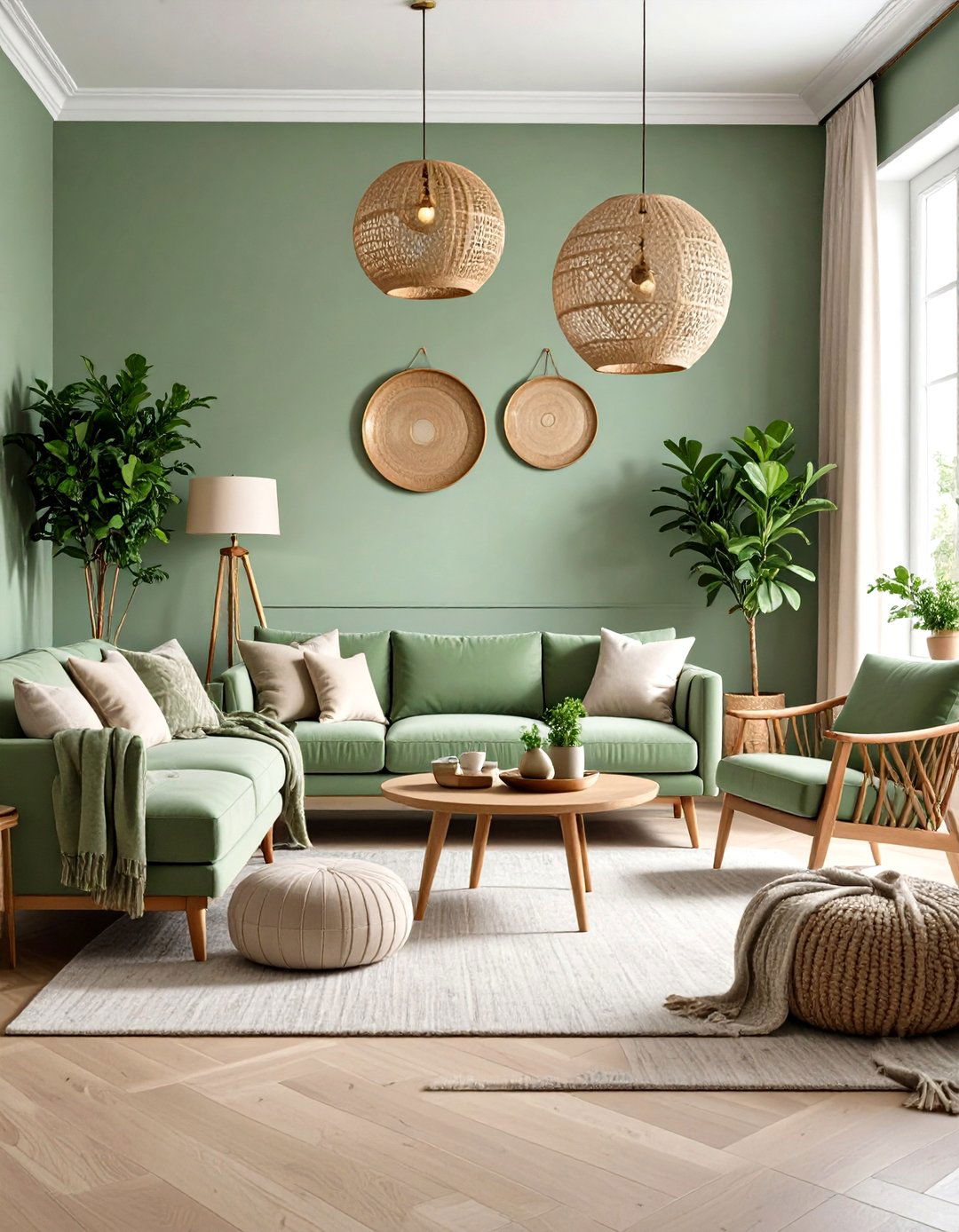 Sage Green Benjamin Moore October Mist Living Room Sanctuary - 20 Sage Green Paint Color Ideas