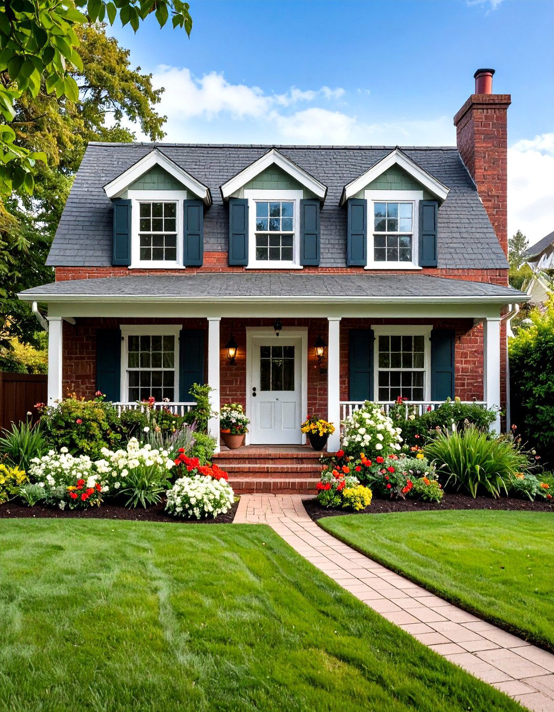 Sage Green Brick Exterior Cottage Warmth - 20 Green Brick Exterior Home Ideas