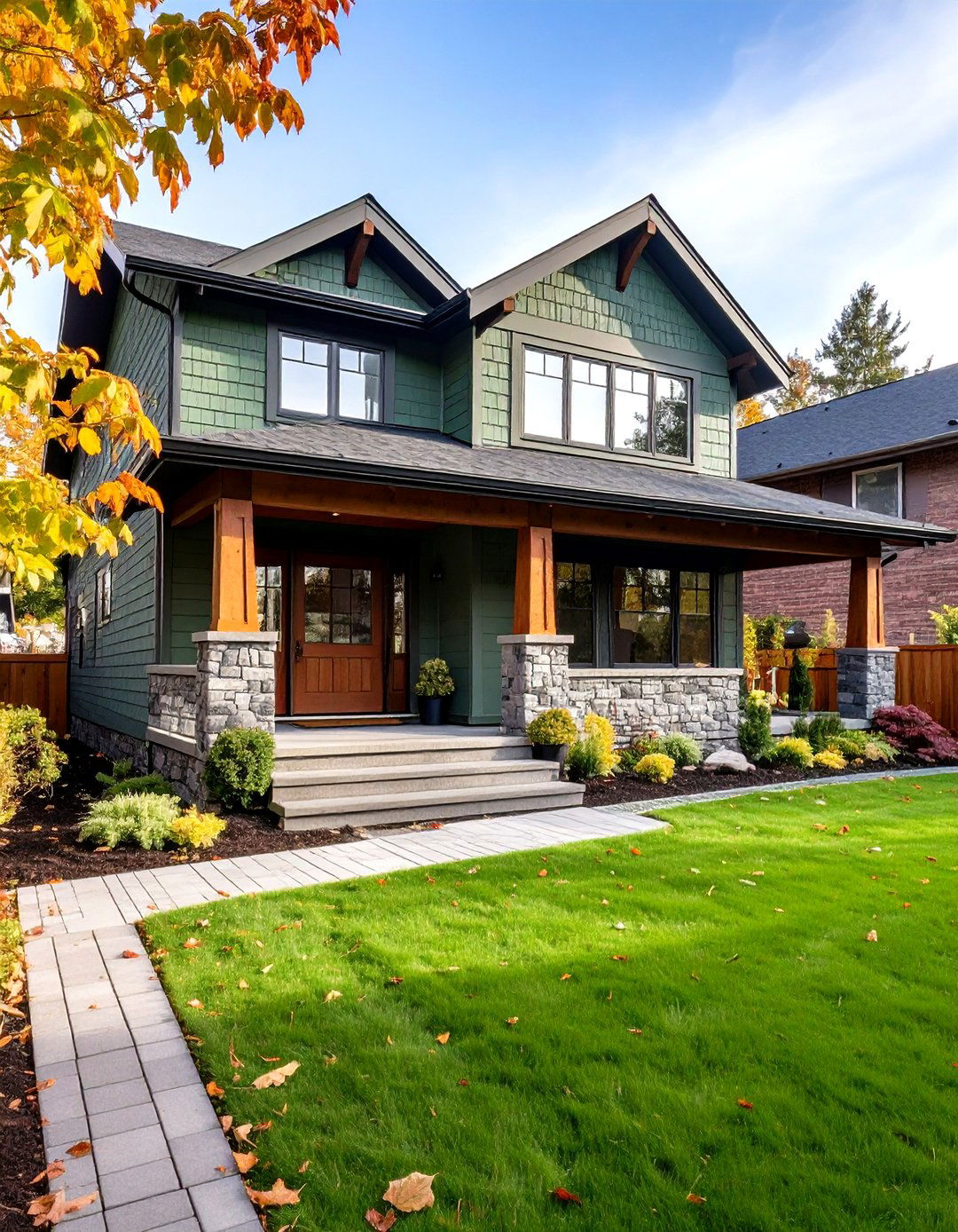 Sage Green Brickwork Exterior - 20 Sage Green House Exterior Ideas