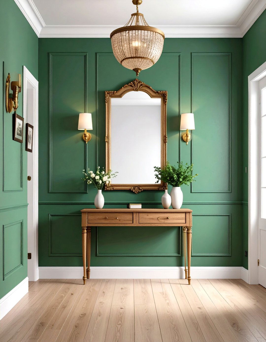 Sage Green Clare Money Moves Hallway Welcome - 20 Sage Green Paint Color Ideas