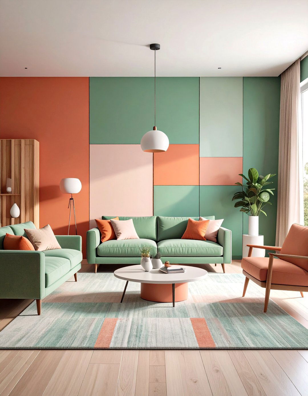 Sage Green Color Blocking - 20 Sage Green Living Room Ideas